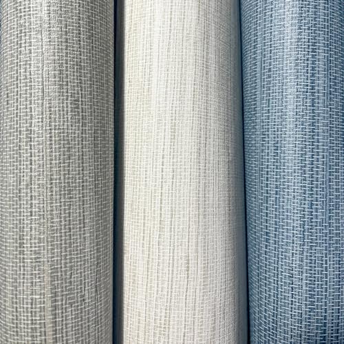 JiffDiff Grasscloth Wallpaper Peel and Stick Cream Grassweave Peel & Stick Wallpaper Textured Wallpaper Contact Paper 17.3"x118" - color: Beige, size: 17.3" x 118"
