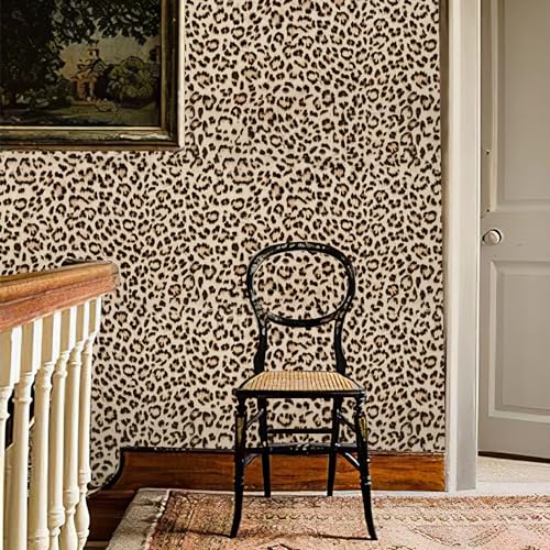 HueBurst Leopard Peel and Stick Wallpaper 17.3"x120" Cheetah Contact Paper Self Adhesive Brown Wallpaper Removable Waterproof Art DIY Wall Decor for Bedroom Living Room (14.4sq.ft.) - size: 17.3" x 120"