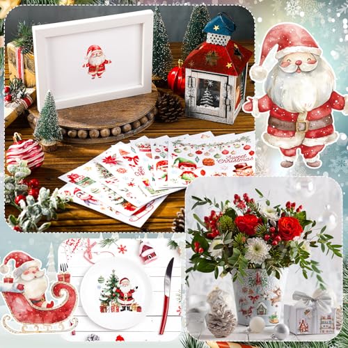 BBTO 12 Sheets Christmas Rub on Transfers for Crafts - style: Sweet
