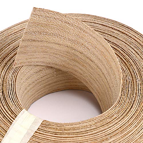 Skelang Red Oak 3/4" x 50' Roll Wood Veneer Edge Banding Preglued Iron-On with Hot Melt Adhesive Edgebanding Flexible Wood Tape - size: 3/4" x 50'
