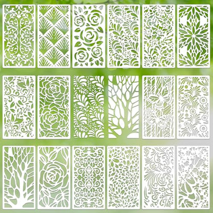 Texture Stencils for Crafts Reusable 16Pcs Stencils(7.87X3.94 Inch) - color: Texture 4