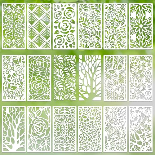 Texture Stencils for Crafts Reusable 16Pcs Stencils(7.87X3.94 Inch) - color: Texture 4