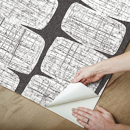 RoomMates Mid-Century Beads Peel and Stick Wallpaper - color: Black