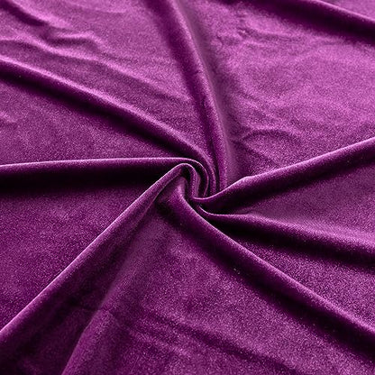 Stretch Velvet Fabric by The Yard for Apparel,Sewing,Crafting,Full Dress 93% Polyester 7% Spandex 63" Wide (Purple,2Yards) - color: Purple, size: 2 Yards