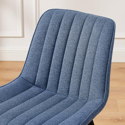 Art Leon Mid Century Upholstered Swivel Fabric Dining Chairs Set of 2 Blue - color: Blue, size: Set of 2-Fabric