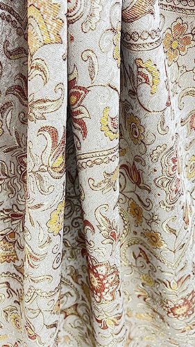 Moroccan Ornate Design Luxurious Classic Jacquard Fabric for Upholstery, Window Treatments, Craft Projects - Width 54 inches - Fabric by The Yard (Silver Rust) - color: Silver Rust