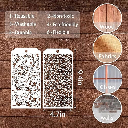 8 Pieces Stencils for Crafts, Leopard Brick Dot Layering Stencils - style: 8 Layering