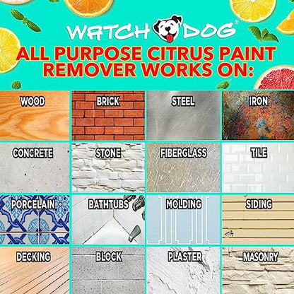 Watch Dog All Purpose Citrus Paint Remover - Ruby Red Color, Citrus Scent - Removes Multiple Layers of Paint (Latex, Oil, Acrylic, Water-Based), Varnish, & Coatings - Do It Yourself Friendly - 32oz