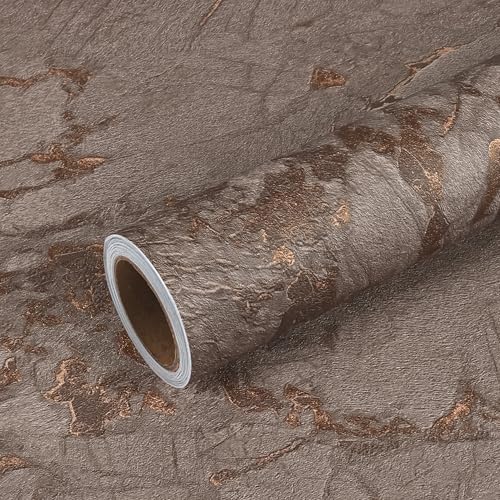 VEELIKE Luxury Bronze Brown Marble Countertop Contact Paper Peel and Stick Countertops Waterproof Thick Marble Wallpaper 15.7''x354'' Self Adhesive Countertop Covers for Kitchen Countertop Vinyl Wrap - color: Bronze Brown, size: 15.7" x 354"
