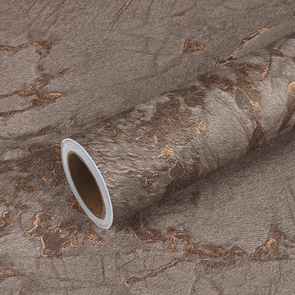 VEELIKE Luxury Bronze Brown Marble Countertop Contact Paper Peel and Stick Countertops Waterproof Thick Marble Wallpaper 15.7''x354'' Self Adhesive Countertop Covers for Kitchen Countertop Vinyl Wrap - color: Bronze Brown, size: 15.7" x 354"