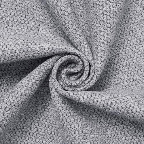 Textured Chenille Jacquard Upholstery Heavy Duty Polyester 58" Fabric by The Yard (Grey, 1 Yard) - color: Grey, size: 1 Yard