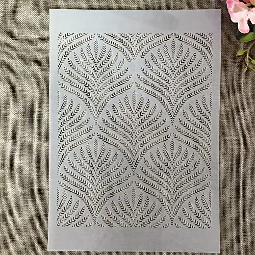TIAMECH A4 Reusable Ear of Wheat Texture Stencil for Painting - style: Wheat