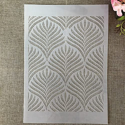 TIAMECH A4 Reusable Ear of Wheat Texture Stencil for Painting - style: Wheat