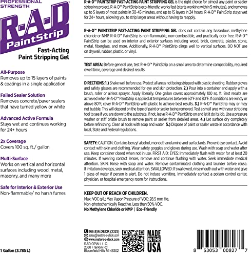Restore-A- Deck R-A-D PaintStrip - Solid Stain & Brick Paver/Stamped Concrete Stripper 1-Gallon