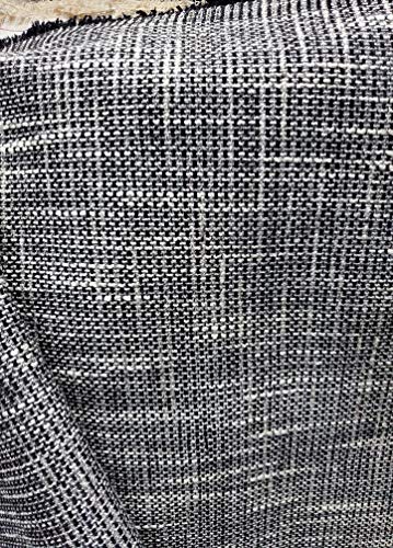 Dark Grey Modern Woven Tweed Upholstery Fabric by The Yard