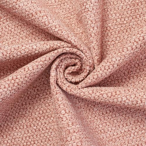 Textured Chenille Jacquard Upholstery Heavy Duty Polyester 58" Fabric by The Yard (Apricot, 10 Yards) - color: Apricot, size: 10 Yards