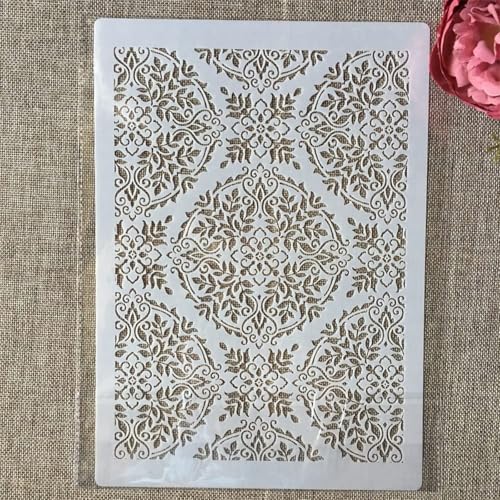 TIAMECH A4 Reusable Palace Totem Lace Stencil for Painting - style: Palace Floral