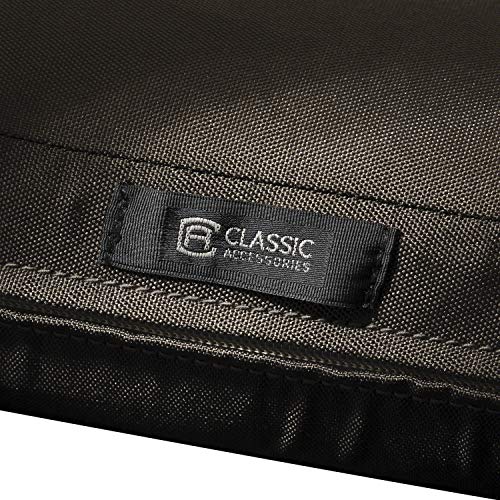 Classic Accessories Ravenna Water-Resistant 21 x 19 x 3 Inch Patio Seat Cushion, Espresso, Chair Seat Cushion - color: Espresso, size: 21"W x 19"D x 3"Thick