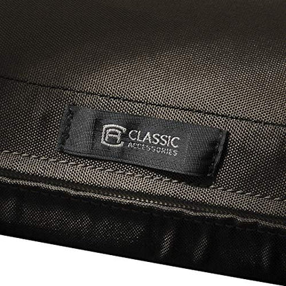 Classic Accessories Ravenna Water-Resistant 21 x 19 x 3 Inch Patio Seat Cushion, Espresso, Chair Seat Cushion - color: Espresso, size: 21"W x 19"D x 3"Thick