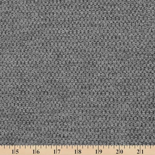 Textured Chenille Jacquard Upholstery Heavy Duty Polyester 58" Fabric by The Yard (Charcoal, 5 Yards) - color: Charcoal, size: 5 Yards