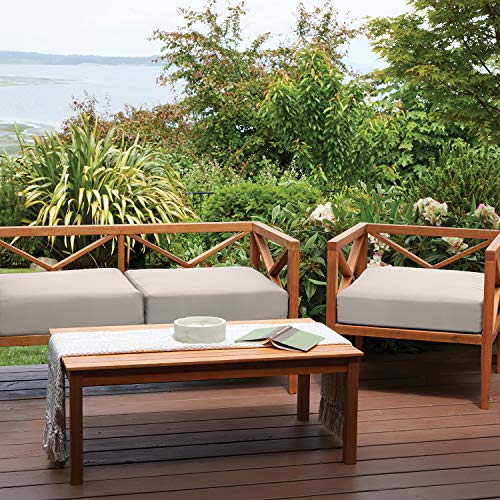 Classic Accessories Ravenna Water-Resistant 17 x 15 x 2 Inch Patio Seat Cushion, Mushroom, Chair Seat Cushion - color: Mushroom, size: 17"W x 15"D x 2"Thick
