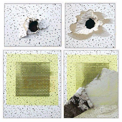 Wideskall® 4" x 4" inch Heavy Duty Self Adhesive Wall Repair Patch for Drywall, Pack of 10 - size: Pack of 10