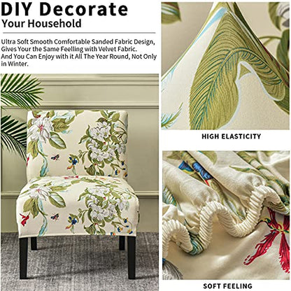 Eco-Ancheng Armless Chair Slipcover - Removable, Washable, Printed Covers for Living & Dining Room - color: A18