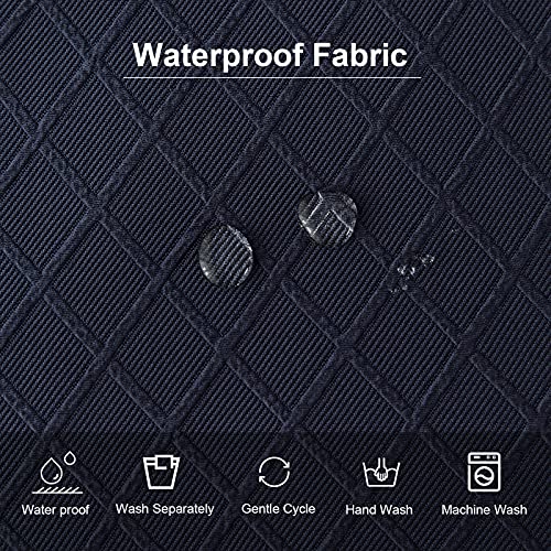Genina Waterproof Seat Covers for Dining Room Chair Cushion Covers Set of 2 - color: Navy Blue, size: 2 Pcs