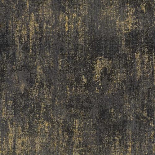 Arthome Black Gold Peel and Stick Wallpaper 17" x 120" - color: Black Gold, size: 17" x 120"