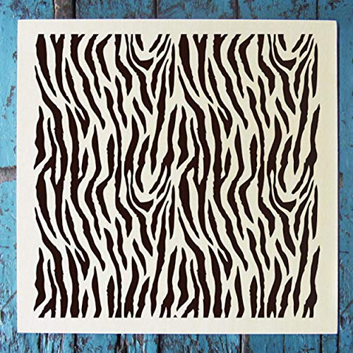 Animal Print 4 Pack Stencil Set - Contains: Zebra Stripes, Leopard Spots, Giraffe, Snakeskin. Each Stencil Measures 5.75” x 6” and is Laser Cut Mylar Designed by Stencil1 - color: Animal Print 4 Pack Stencil Set