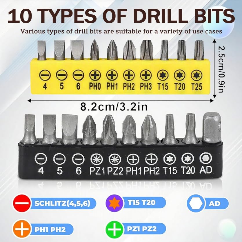 37Pcs Flexible Drill Bit Extension right angle drill attachment Include 90 degree Bits drill attachment Hex Shank 105° Right Angle Drill Attachment Short Screwdriver Rotatable Socket Adapter - color: 37pcs