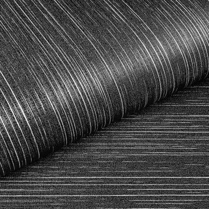 Livelynine 15.8x394 Black Textured Wallpaper Peel and Stick Waterproof Black and White Grasscloth Wall Paper for Bathroom Accent Covering Fabric Vinyl Embossed Textured Contact Paper Renter Friendly - color: Black Grasscloth, size: 15.8" x 394"
