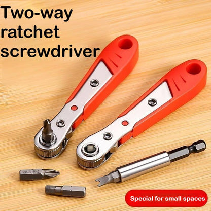10-In-1 Angled Ratchet Screwdriver Set, 90 Degree Right Angle, Practical - color: Red