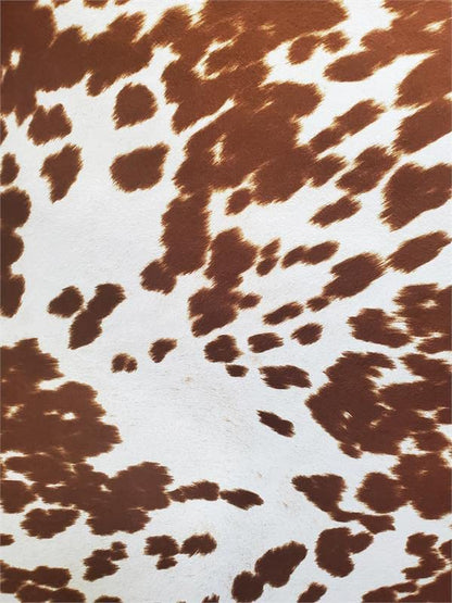 Suede Velvet Cow Print Fabric Udder Madness Upholstery 54" Wide Sold by The Yard (Bronze) - color: Bronze
