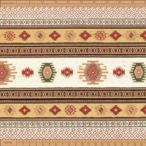 Kilim Pattern Upholstery Fabric Kilim Bohemian Boho Tapestry Tribal Southwestern Turkish Moroccan Mexican Ethnic Fabric by The Yard (1 Yard (55" x 36")) - size: 1 Yard (55" x 36")