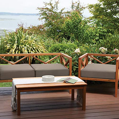 Classic Accessories Ravenna Water-Resistant 19 x 19 x 3 Inch Patio Seat Cushion, Dark Taupe, Chair Seat Cushion - color: Dark Taupe, size: 19"W x 19"D x 3"Thick