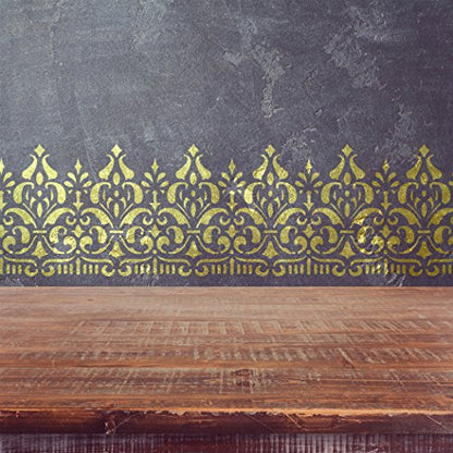 Wall Border Ornament Stencil Pattern 095 Reusable Template for DIY Wall Decor