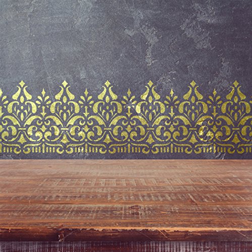 Wall Border Ornament Stencil Pattern 095 Reusable Template for DIY Wall Decor