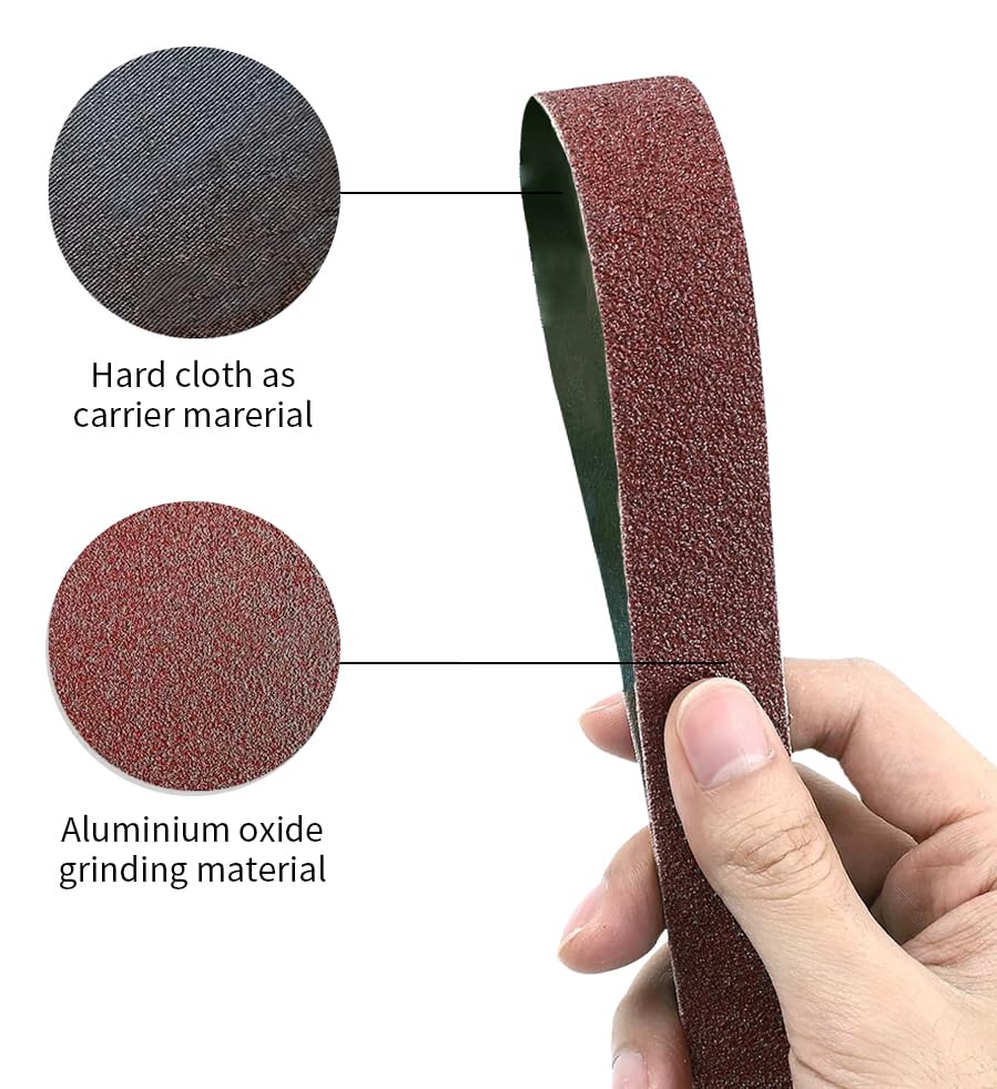 1/2x18 1/2 x 18 Inch Sanding Belt Pack 1/2-Inch x 18-Inch,60 Pcs(10 Each of 40 60 80 120 150 240 Grits) Aluminum Oxide for Sander - size: 1/2x18in