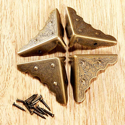dophee 8Pcs Antique Bronze Furniture Corner Protectors, 1.26"x1.26"x0.43" - size: 8Pcs