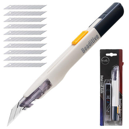 Beaditive High Precision Detail Craft Knife with 10 Blades - 30 Degree Blade Utility Knife - Art, Craft, Model Making - style: 1 Knife, 10 Blades