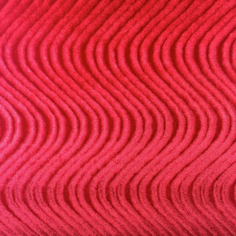 Fashion Fabrics LLC Swirl Velvet Flocking Upholstery Drapery Fabric - Sold By The Yard - 58"/ 60"- Red - color: Red
