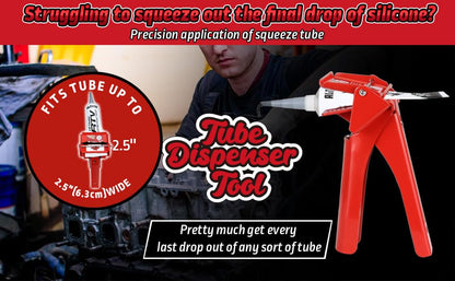 Silicone Dispenser for RTV Tube, 71006 Efficient and Easy Control Tube Extrusion Tool,Maximize Squeeze 94% Material Out Tool (Red), 2.5" Industrial Size - color: Red
