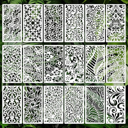 Geometric Texture Stencils for Crafts Reusable 18Pcs Stencils(7.8X4 Inch) - color: Texture 5