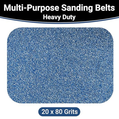 3x21 Inch Sanding Belts 20 Pcs 80 Grits Heavy Duty Belt Sander Zirconia Belt Sander Paper for Wood, Metal, Stainless Steel, Automotive, and Furniture - style: 80 Grits-20 PCS