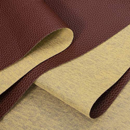 TORRAMI Soft Faux Leather Fabric, 1 Yard 54 x 36 in, Coffee PU Leather - color: Coffee, size: 1 Yard (54 x 36 inch)