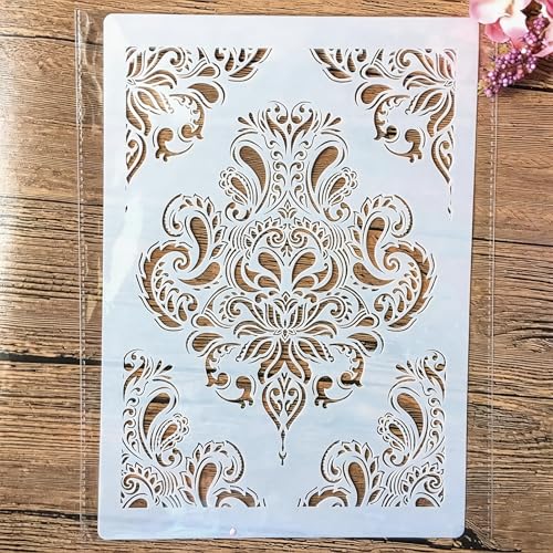 TIAMECH A4 Reusable Vintage Palace Totem Stencil for Painting - style: Totem