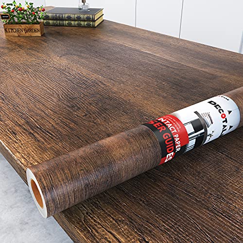 Decotalk 200"x17.7" Wood Grain Contact Paper Wooden Contact Paper for Cabinets Removable Vinyl Wrap Wood Decorative Peel and Stick Woods Wallpaper Self Adhesive Wooden Look Wallpaper for Countertops - size: 17.7" x 200"
