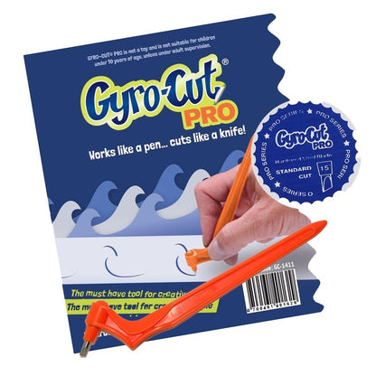 Gyro-Cut Pro Craft Cutting Tool with 15° Standard Steel Blade – Rotating Crafting Knife for Precision Curves, Paper Crafts, and Stencil Making and Mylar, Acetate, Vinyl