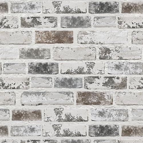 PeonyQueen Brick Peel and Stick Wallpaper 17.3"x984" 3D Brick Wallpaper - size: 17.3" x 984"